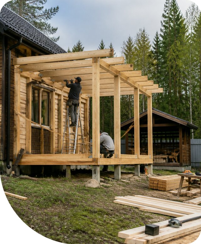Строительство пристроек и построек на участке в Киржаче